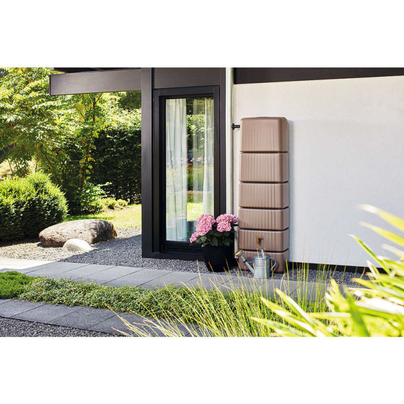 Récupérateur d'eau 'Cuve murale Slim' Taupe: L. 37