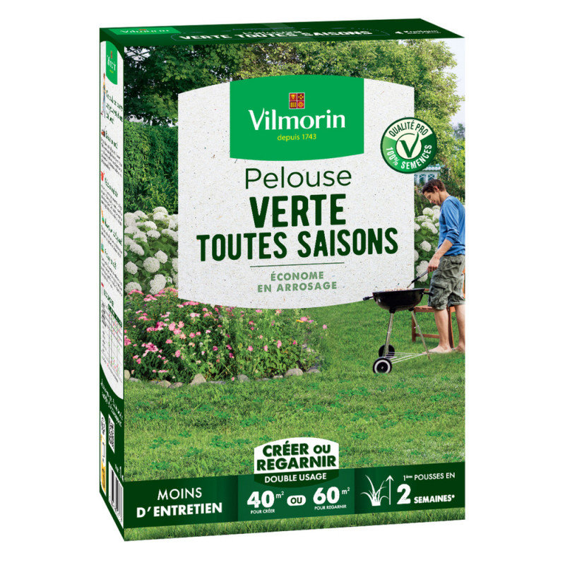Semences de gazon, pelouse verte toutes saisons -