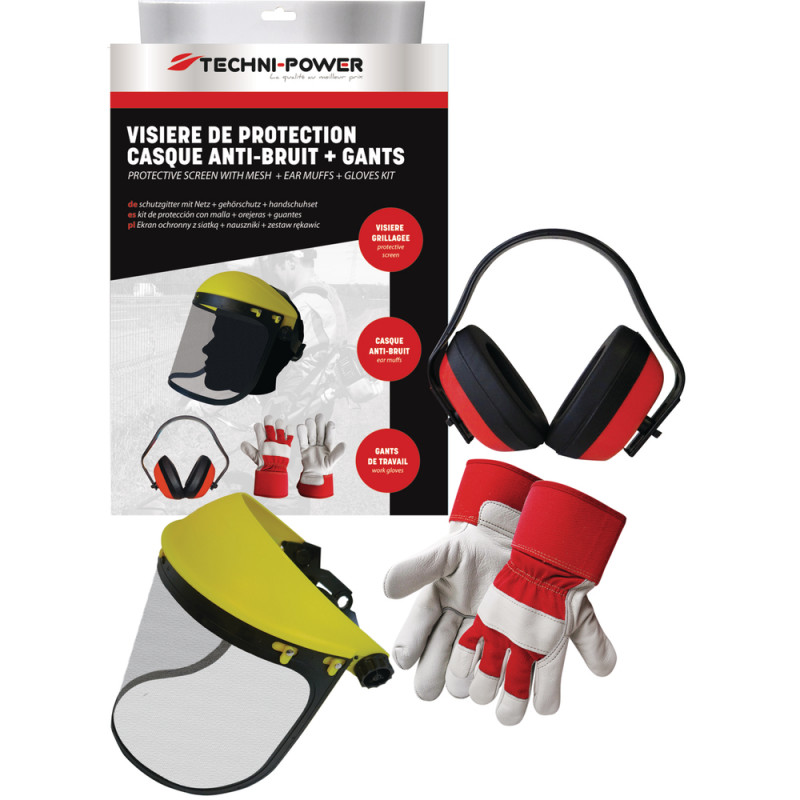 kit de protection : visiere + casque anti-bruit +