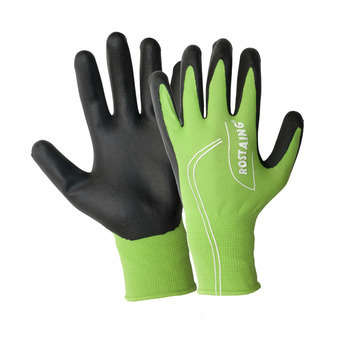 Gants jardin : seconde peau, vert/noir, T7