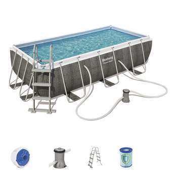 Piscine hors sol en polyester et PVC rectangulaire