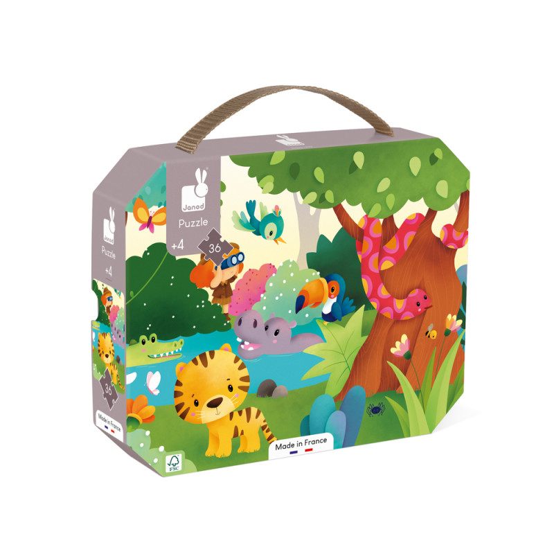 Puzzle éducatif 'les animaux sauvages', coloris mi