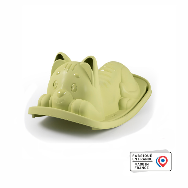 Jeu à bascule 'Chat', coloris vert - L. 78cm
