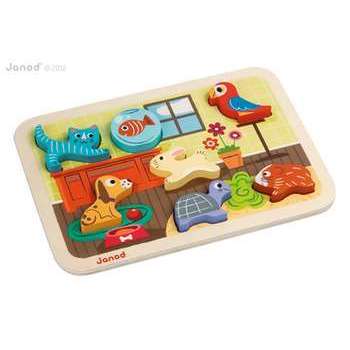 Puzzle animo' chunky en bois thème animaux domesti