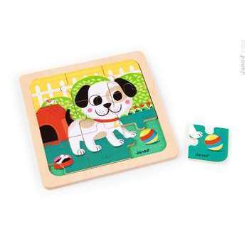 Puzzle chien titus: bois 9 pièces