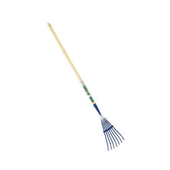 Balai de jardin bleu pour enfant fil plat 7 dents