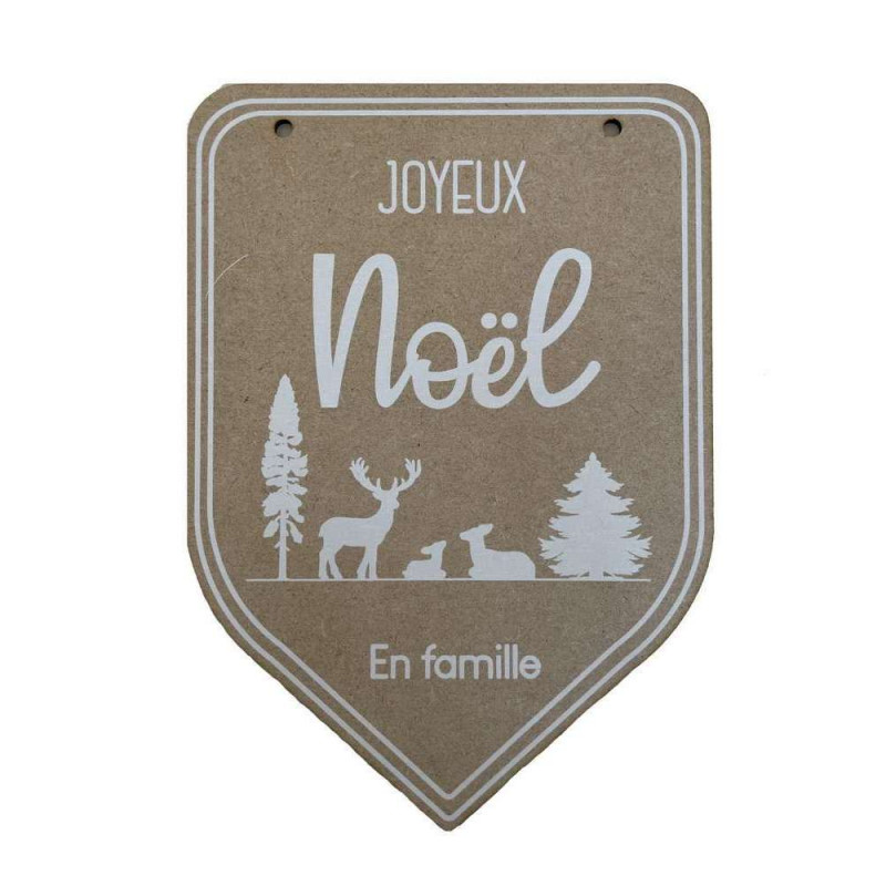 Fanion Joyeux Noël cerf - L.18 x H.25 cm