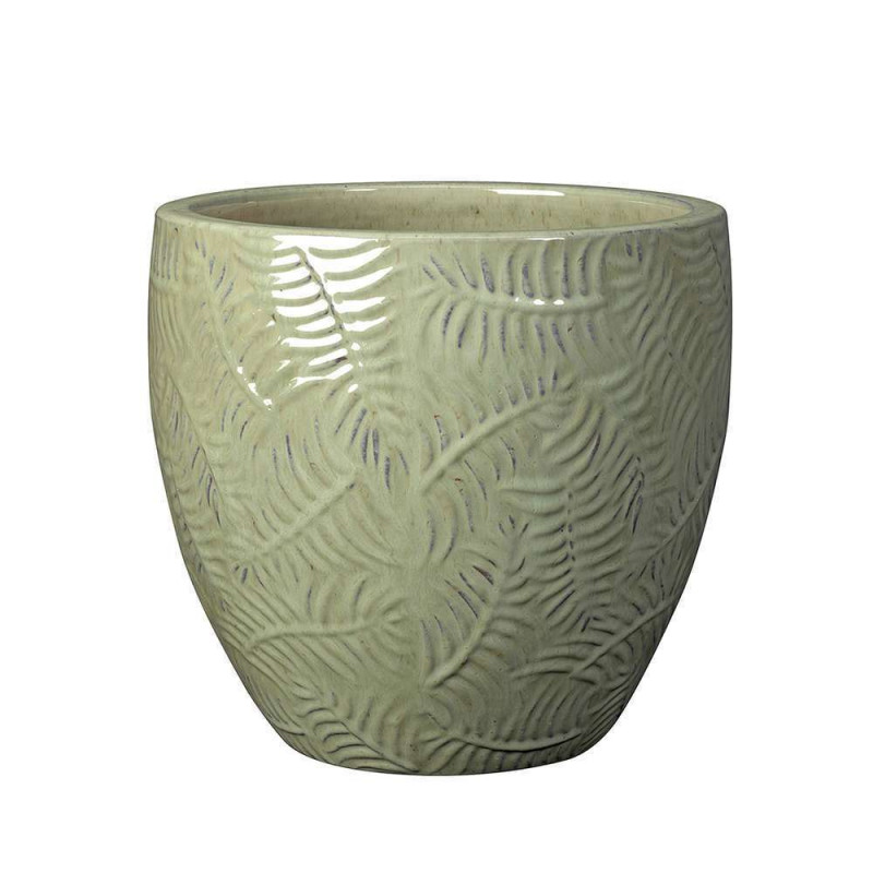 Pot Japandi en terre cuite émaillée H. 27 x Ø30cm,