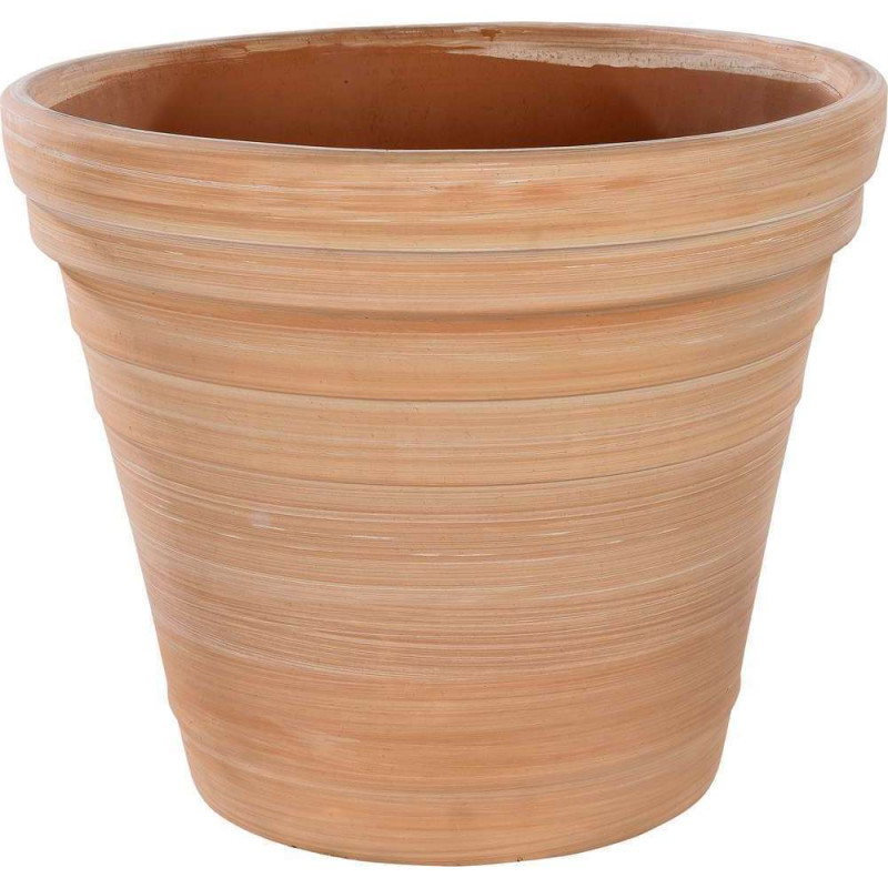Pot fantaisie patiné en terre cuite naturelle - D.