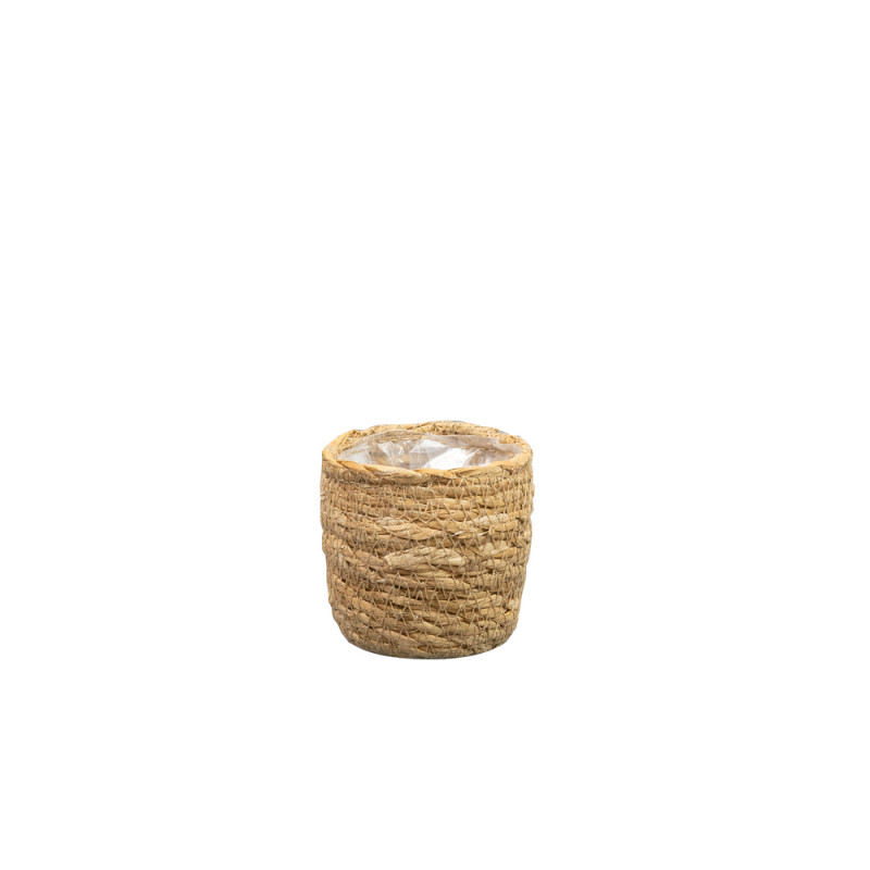 Mini cache-pot Stef, coloris brun naturel - D. 8xH