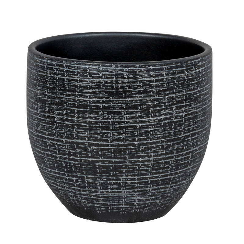 Cache-pot Arosa noir Ø16cm - H14cm