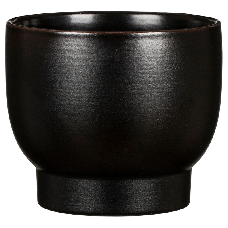 Cache-Pot Ebano lisse noir pour plantes d'intérieu
