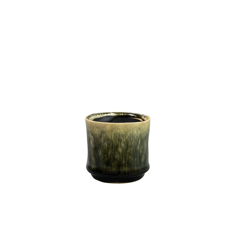 Cache-pot Nolan, en métal, coloris vert pin - D. 7