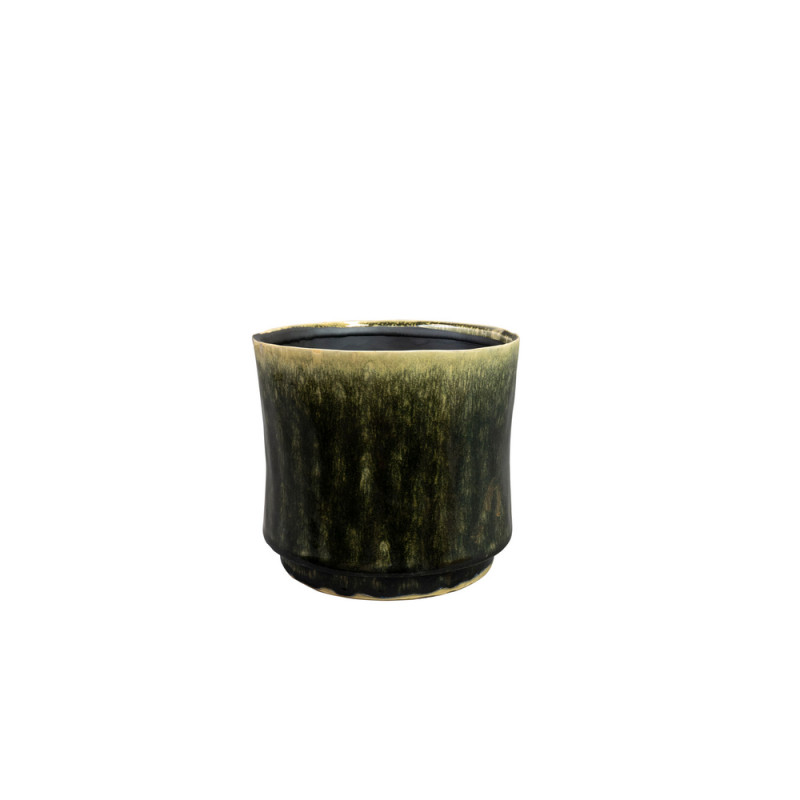 Cache-pot Nolan, en métal, coloris vert pin - D. 1