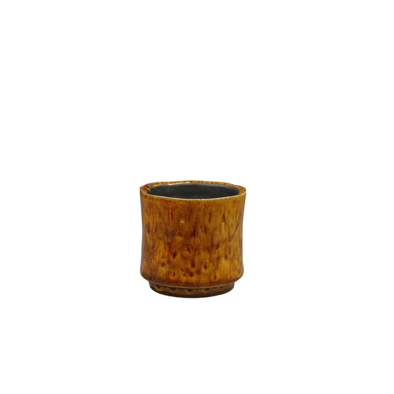 Cache-pot Nolan, en métal, coloris caramel - D. 7x