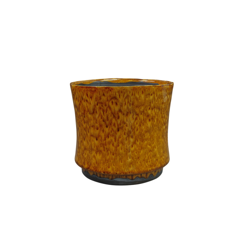 Cache-pot Nolan, en métal, coloris caramel - D. 21