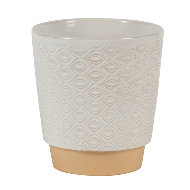 Cache-pot Odense eye blanc D13. 5cm - H. 14cm