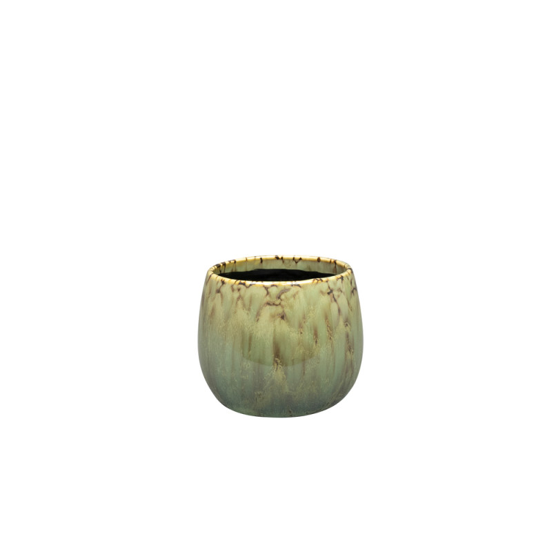Cache-pot Odile vert - D. 10xH. 8cm
