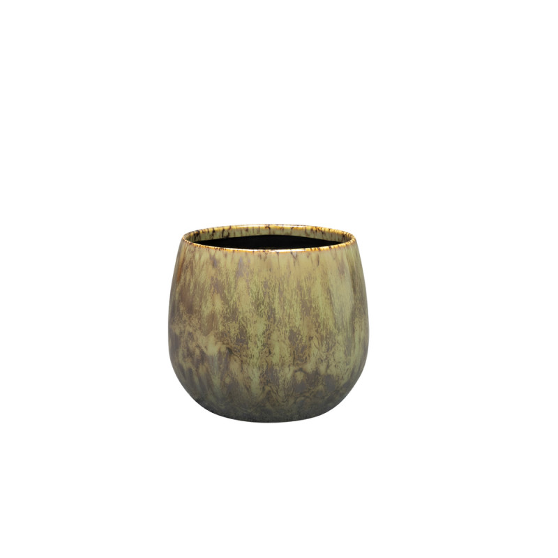 Cache-pot Odile vert - D. 15xH. 13cm