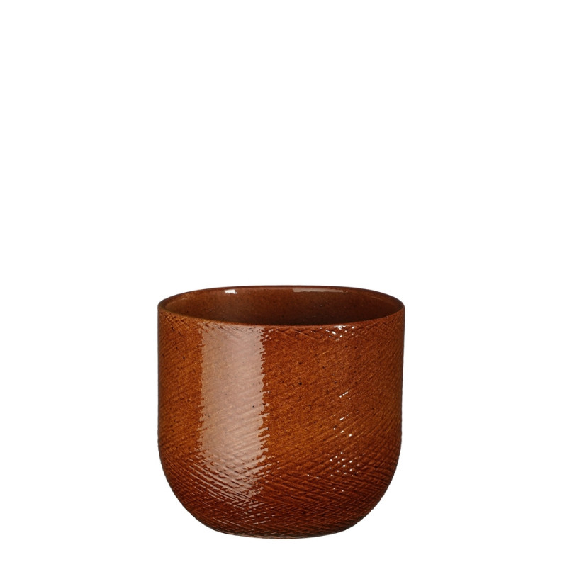 Cache-pot Enzo ocre - H. 15xD. 16cm