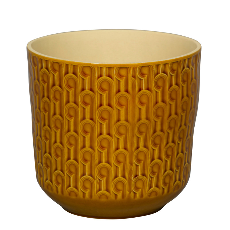 Cache-pot Yuma ocre - D. 16. 5xH. 16cm