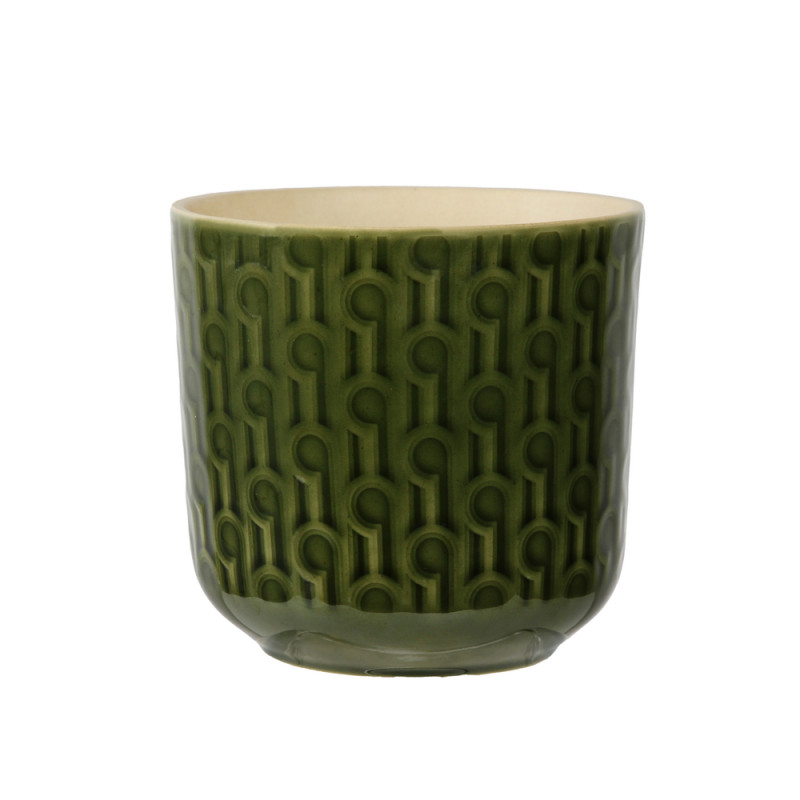 Cache-pot Yuma vert - D. 13. 5xH. 13cm
