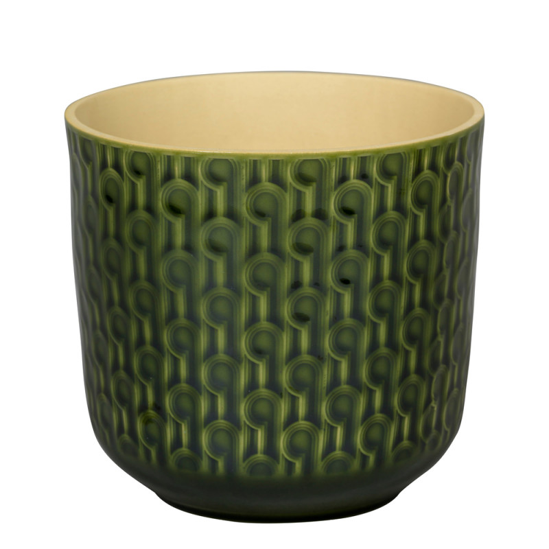 Cache-pot Yuma vert - D. 20xH18. 5cm