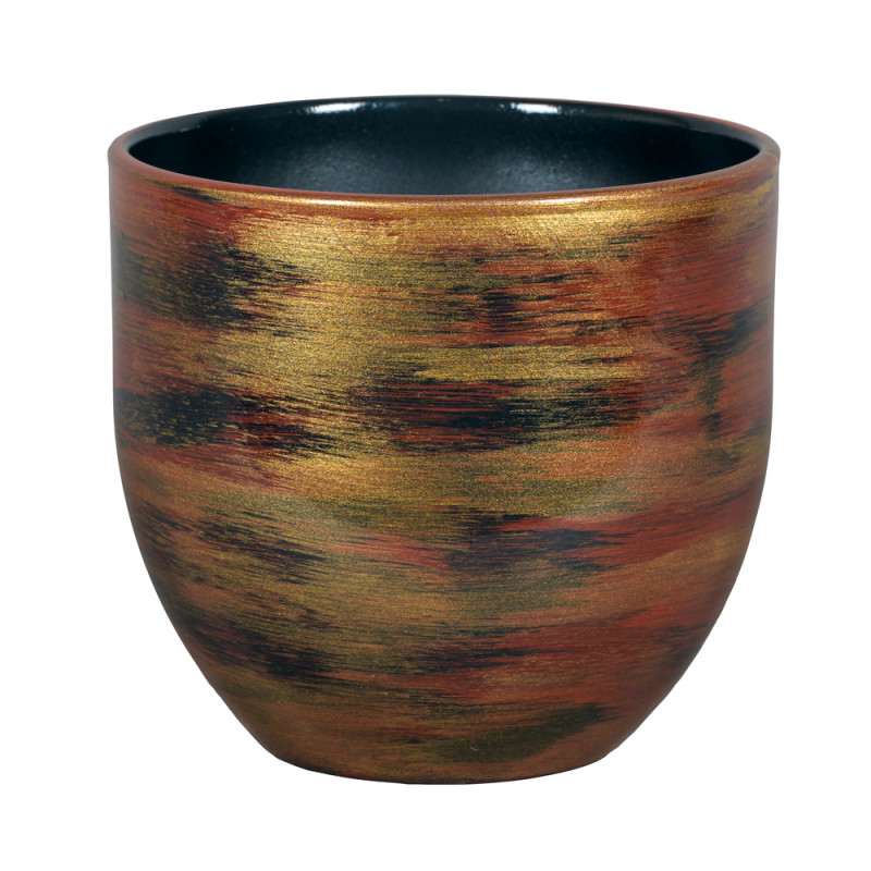 Cache-pot Abbey rouge/or D. 29 H. 26cm