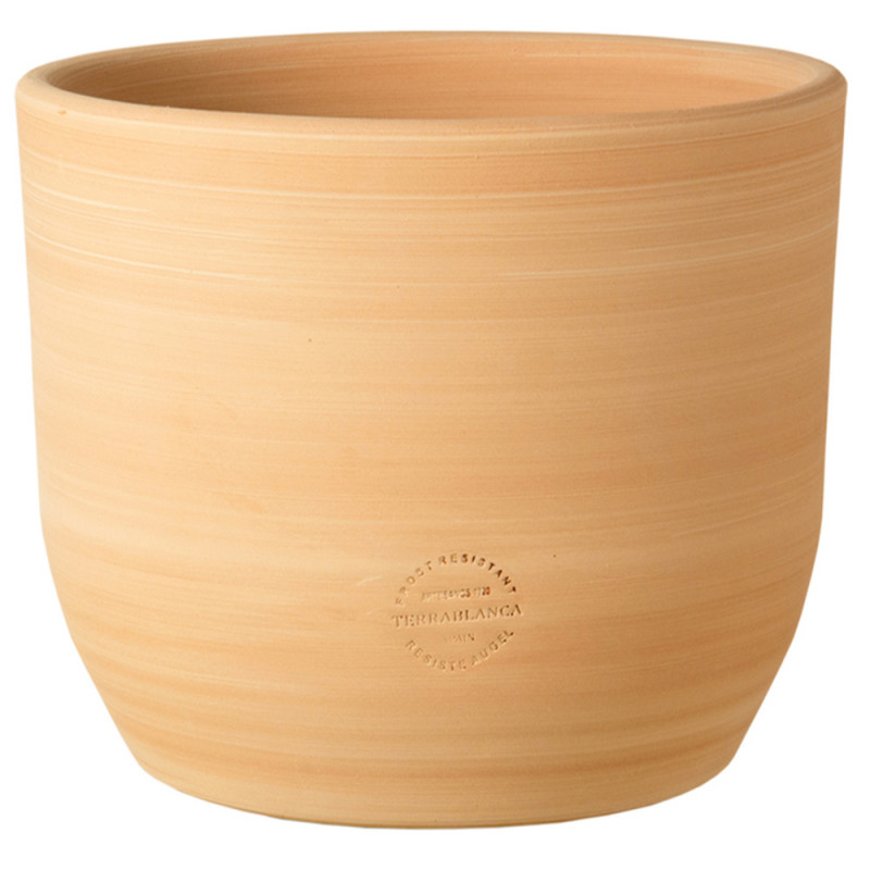 Pot rond Macetero, en terre cuite claire - D. 38xH