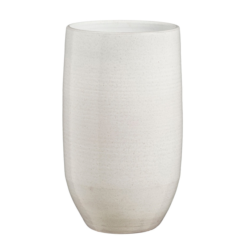 Cache-pot Matteo, coloris blanc - H. 50xD. 27cm