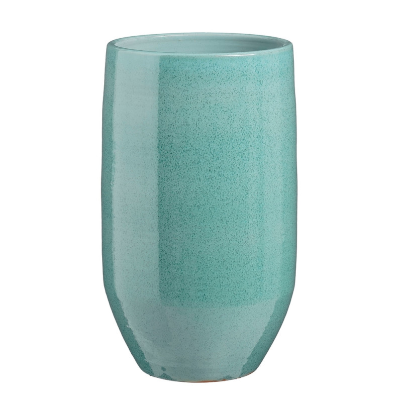 Cache-pot Matteo, coloris turquoise - H. 50xD. 27c