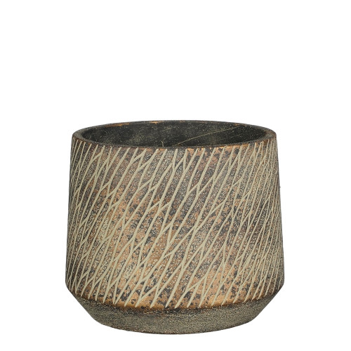 Cache-pot Camino, coloris marron foncé - H. 12,5xD