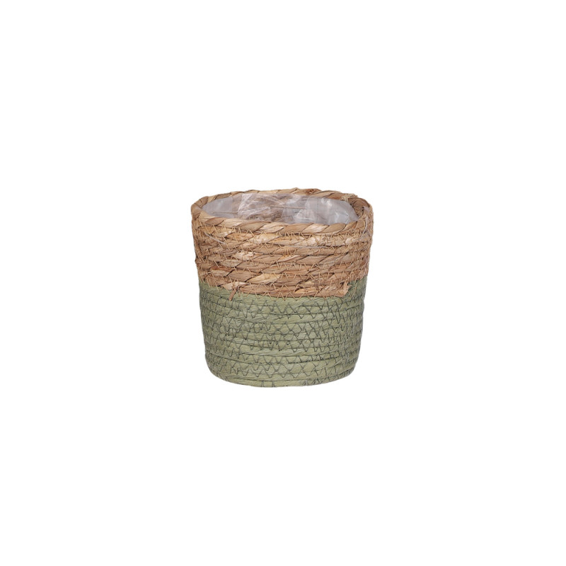 Cache-pot Rachel, coloris vert - H. 14xD. 14cm