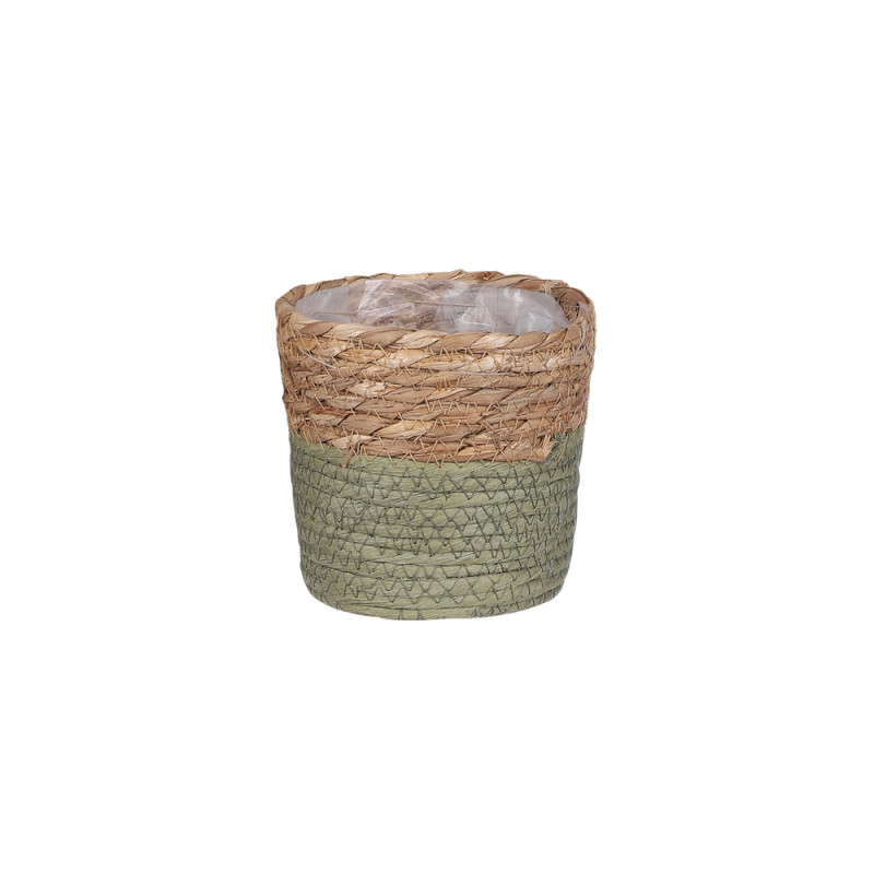 Cache-pot Rachel, coloris vert - H. 16xD. 16cm