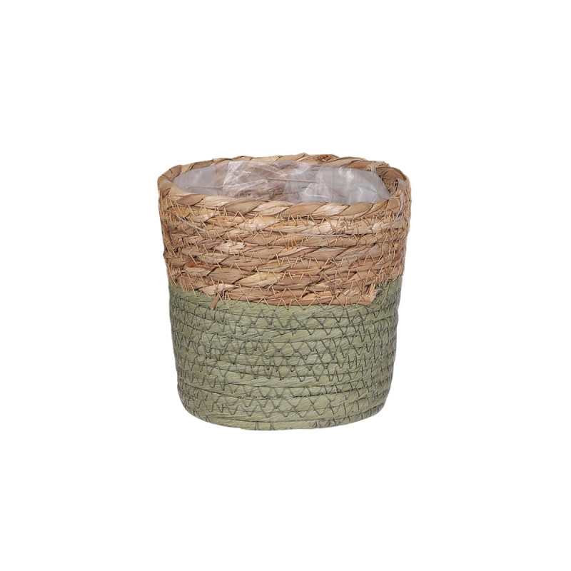 Cache-pot Rachel, coloris vert - H. 18xD. 18cm