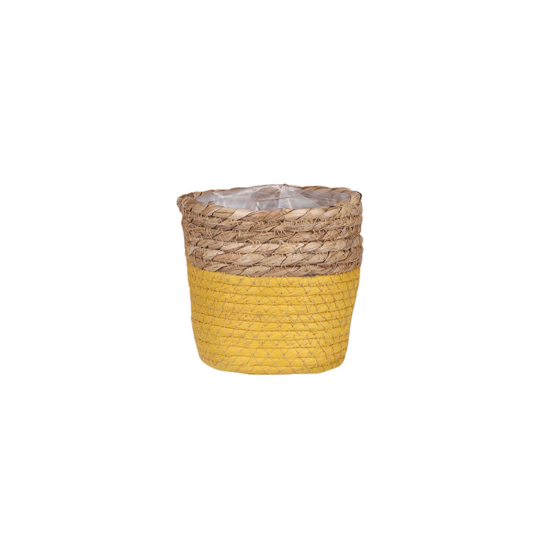 Cache-pot Rachel, coloris jaune foncé - H. 14xD. 1
