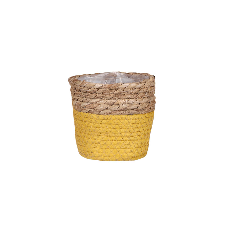 Cache-pot Rachel, coloris jaune foncé - H. 16xD. 1