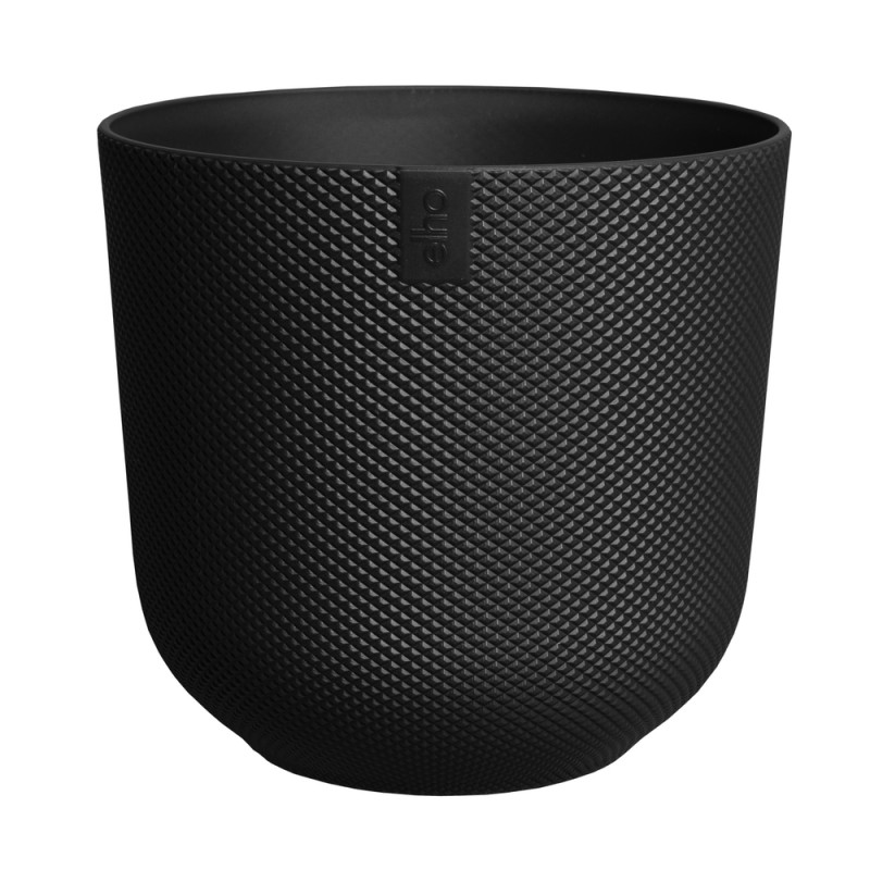 Cache-pot Jazz rond, coloris living noir - D. 19cm