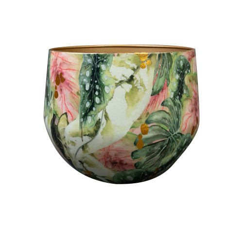 Cache-pot 'Monstera Mystery', en métal époxy - D.