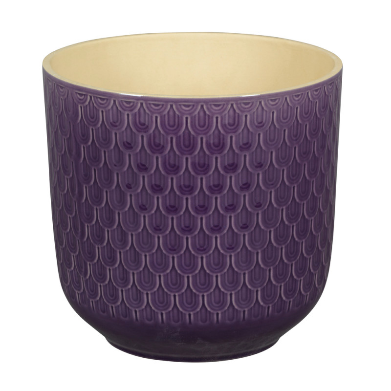 Cache-pot Yera, coloris violet - D. 13,5xH. 13cm