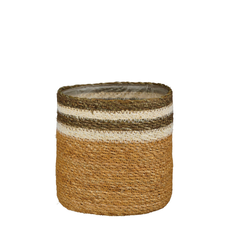 Cache-pot marron H. 18xD. 18cm