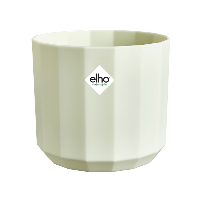 Cache-pot rond Facet, coloris vert thé - D. 23cm