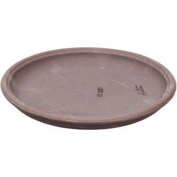 Soucoupe ronde en terre cuite grise Ø 25cm