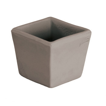 Carré Lisse en terre cuite grise L. 12 x l. 12cm
