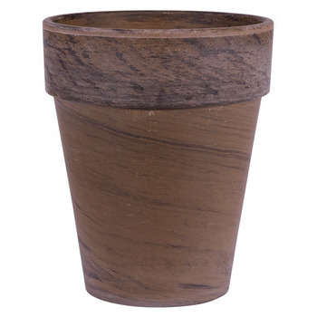 Pot rond XL en terre cuite, basalt Ø 26 x H. 31 cm
