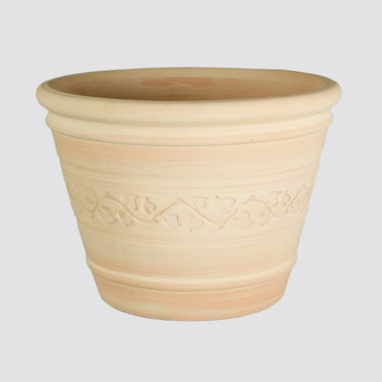 Pot Cuvier frise en terre cuite claire Ø 25 x H. 2