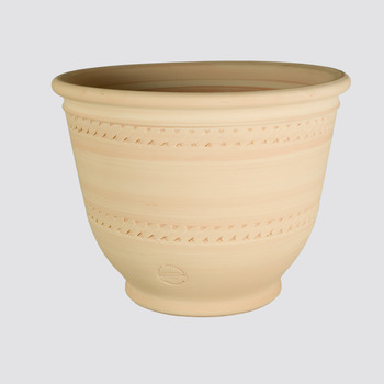 Pot Campana frise en terre cuite claire Ø 20 x H.