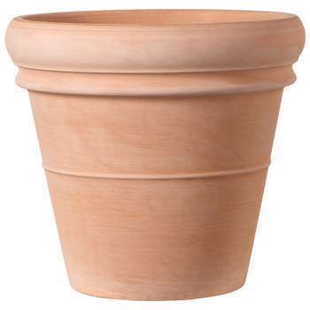 Pot double rebord Antique en terre cuite claire Ø