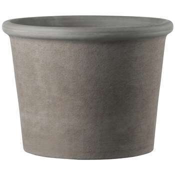 Pot rond Primitivo : terre, graphite, d.28cm