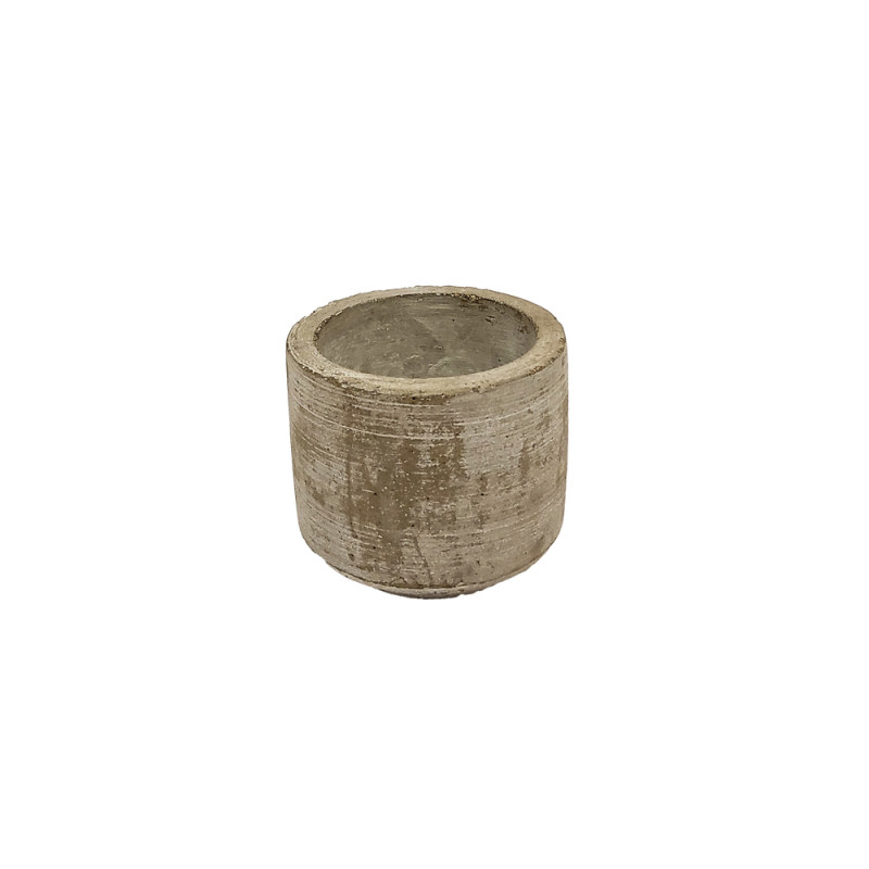 Mini cache-pot Saar ciment, coloris gris foncé - D